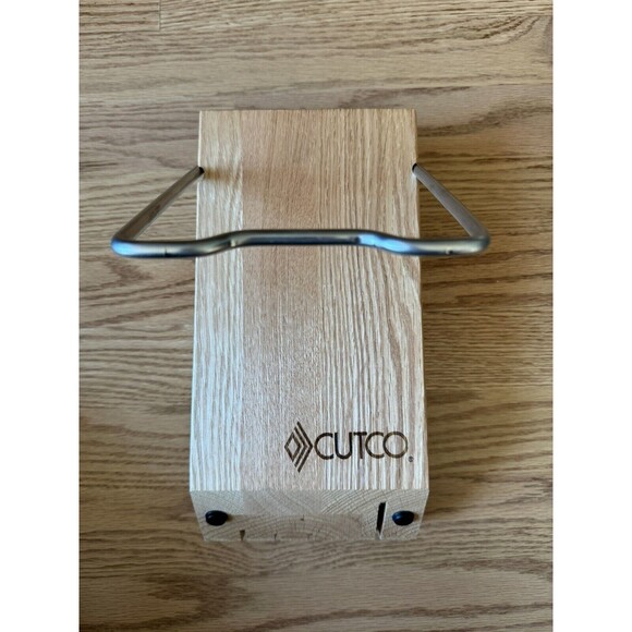 Cutco Knives 5 Slot Oak Wood Knife Block Storage Space Saver Stand /‎ Hang - Picture 1 of 7